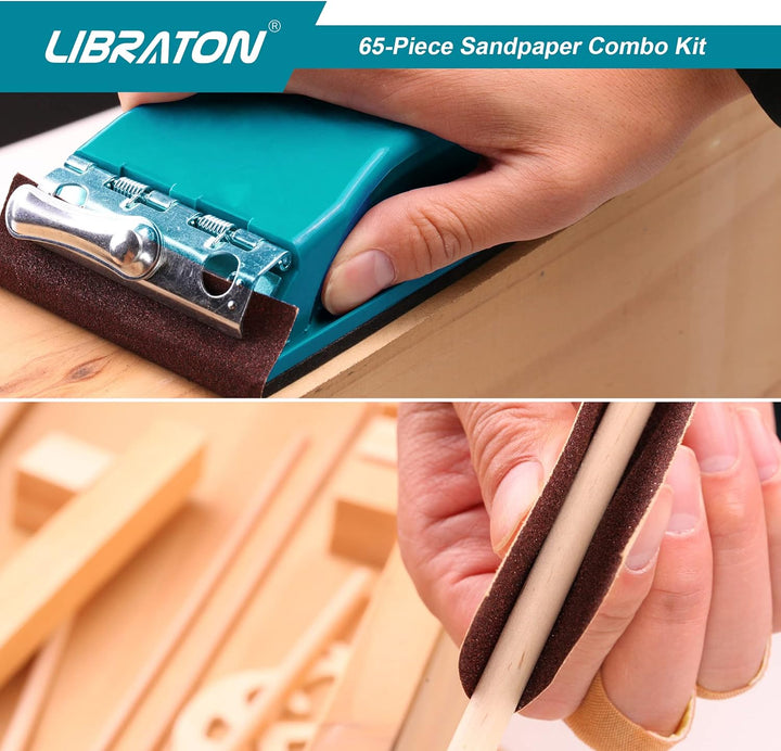 Schleifpapier, Schleifpapier holz, Schleifpapier Set K80 bis K600, Handschleifer, Sandpapier Set 65