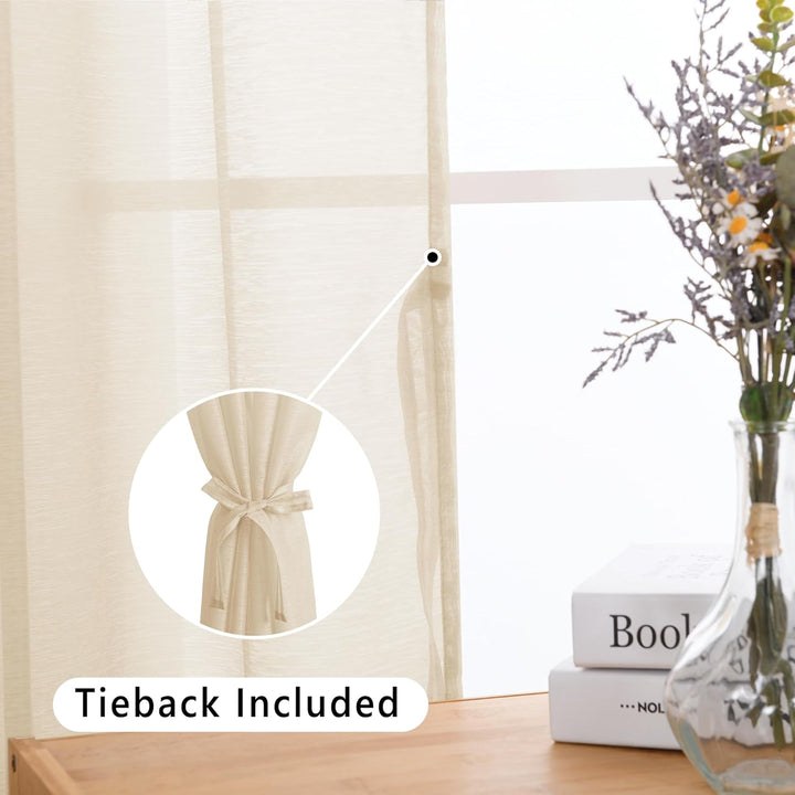 Hiasan 2er Set Sheer Voile gardinen vorhänge gardine Wohnzimmer mit ösen Curtains scheibengardinen V