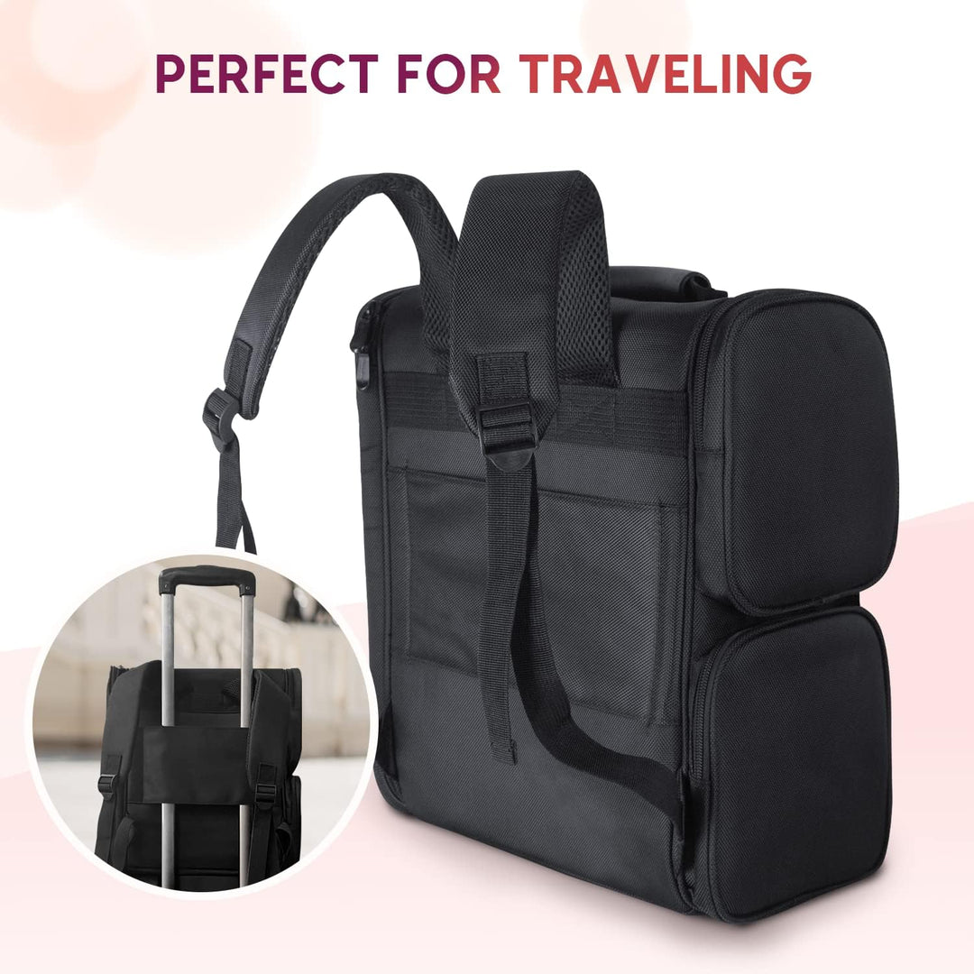 Kemier Professional Kosmetiktasche Makeup Tasche mit Durchsichtigen Aufbewahrungsbeuteln für Kosmeti