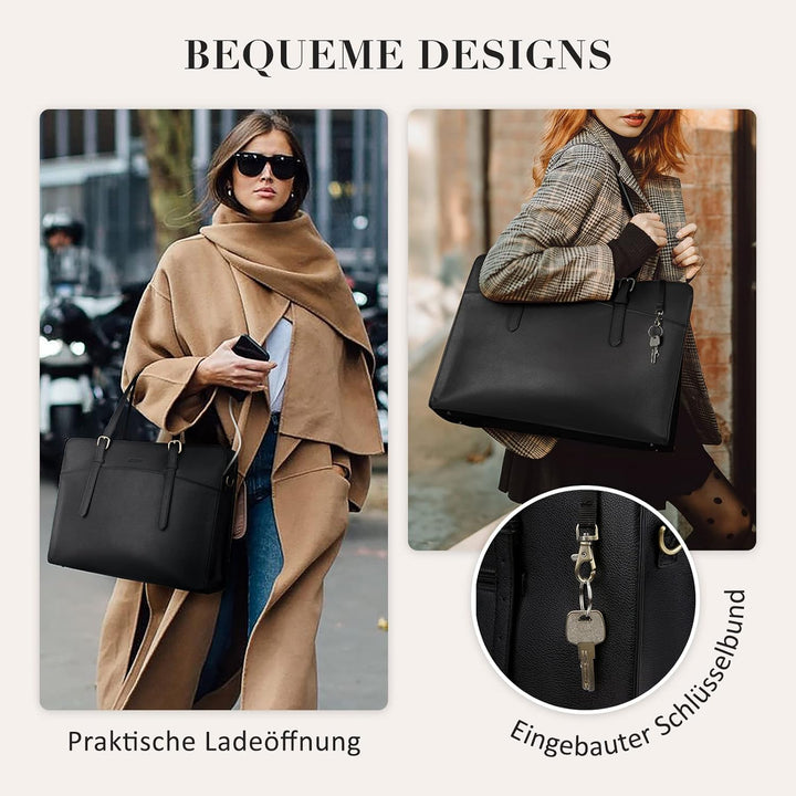 ECOSUSI Laptop Handtasche Damen Laptoptasche 15,6 Zoll Schultertaschen Shopper Damen Gross Aktentasc