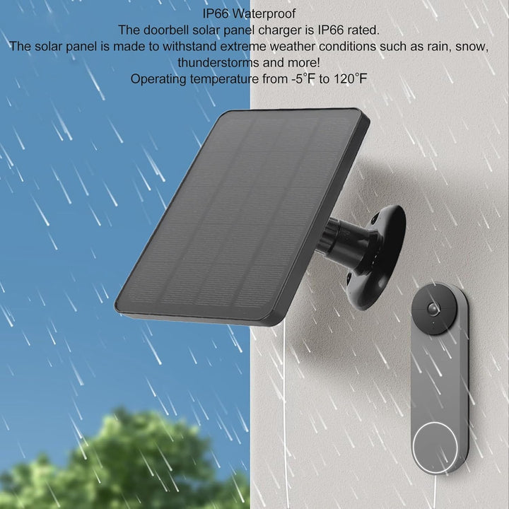 10W Solarpanel für Türklingel, Solarpanel Ladegerät für Nest/Eufy Doorbell 2K Kamera, Ring Video Doo