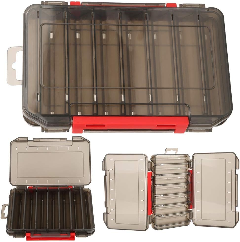 Doppelseitige Angelbox, Tacklebox Köderbox Doppelschicht Angelbox Wasserdicht Angelzubehör Boxen Köd