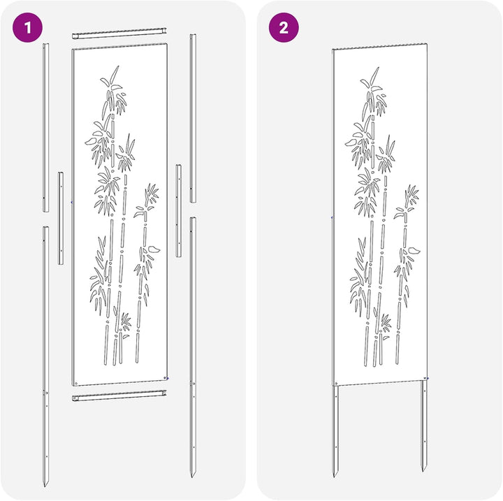 vidaXL Garten Sichtschutz-Leinwand Floral Weiss 32 x 140 cm, Weiss 32 x 140 cm