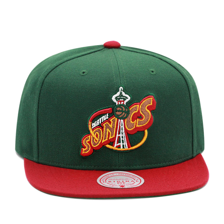 Mitchell & Ness Snapback Cap NBA Team 2 Tone 2.0 Seattle Supersonics Green/red