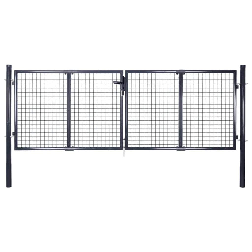 Tidyard Gartentor Gartentür Zauntor Zauntür mit 3 Schlüssel, aus Verzinkter Stahl, Grün, 289 x 75 cm
