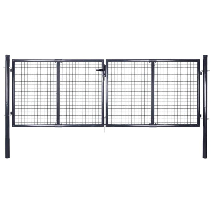 Tidyard Gartentor Gartentür Zauntor Zauntür mit 3 Schlüssel, aus Verzinkter Stahl, Grün, 289 x 75 cm
