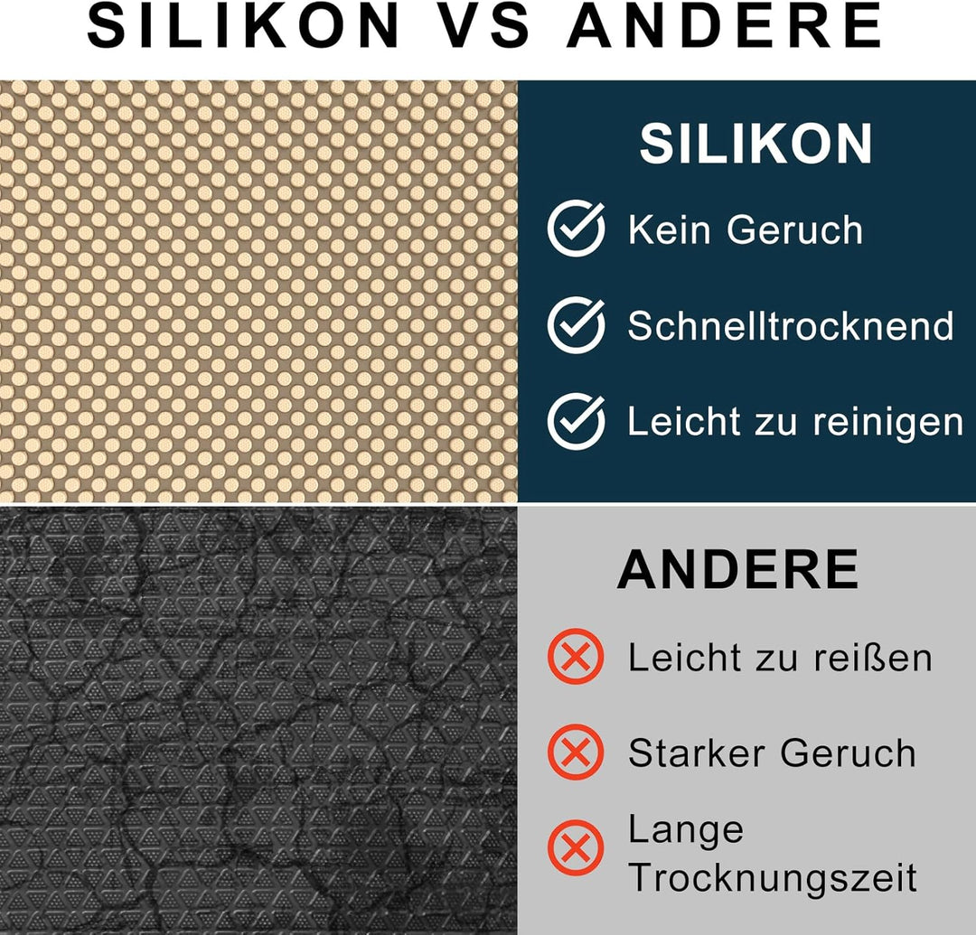 Fowooyeen Fussmatte, Silikon Schmutzfangmatte Fussmatte Aussen und Innen, Wetterfeste Türmatte mit N
