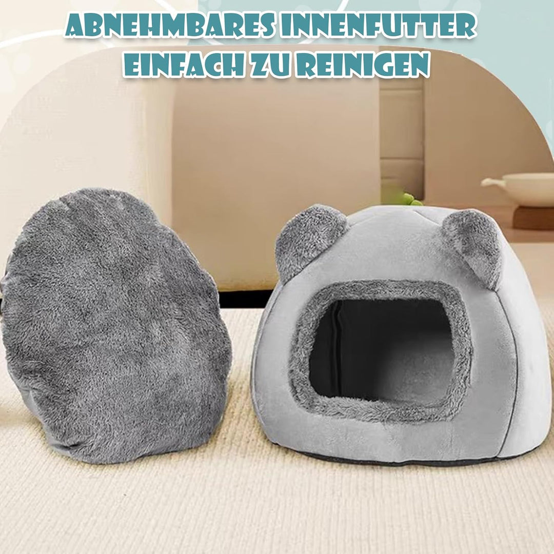 Katzenhöhle 40×40cm, Katzenbett mit Waschbarem Kissen, Kuschelhöhle für Katzen & Kleine Hunde, Katze