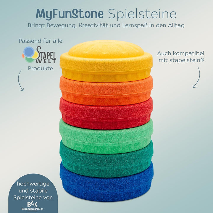 Stapelwelt MyFunStone Spielstein Balancierstein, Besonderes4Kids, kompatibel mit anderen Balancierst