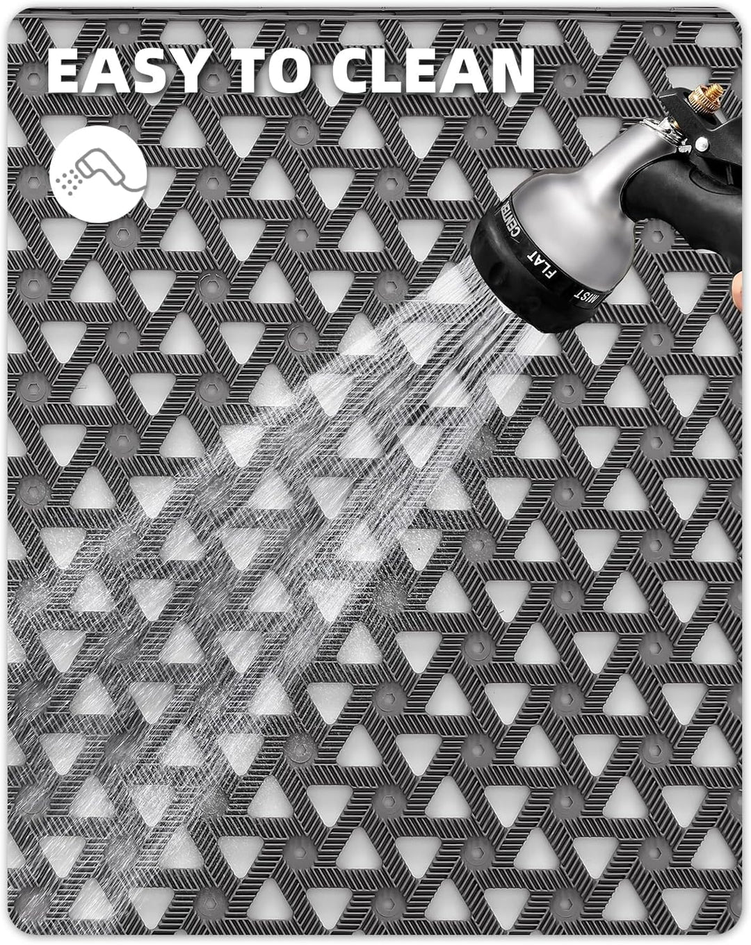 COLOR&amp;GEOMETRY Fussmatte Aussen mit Drainage, 48.5x75 cm, Grau Grau 48.5 x 75 cm, Grau 48.5 x 75 cm