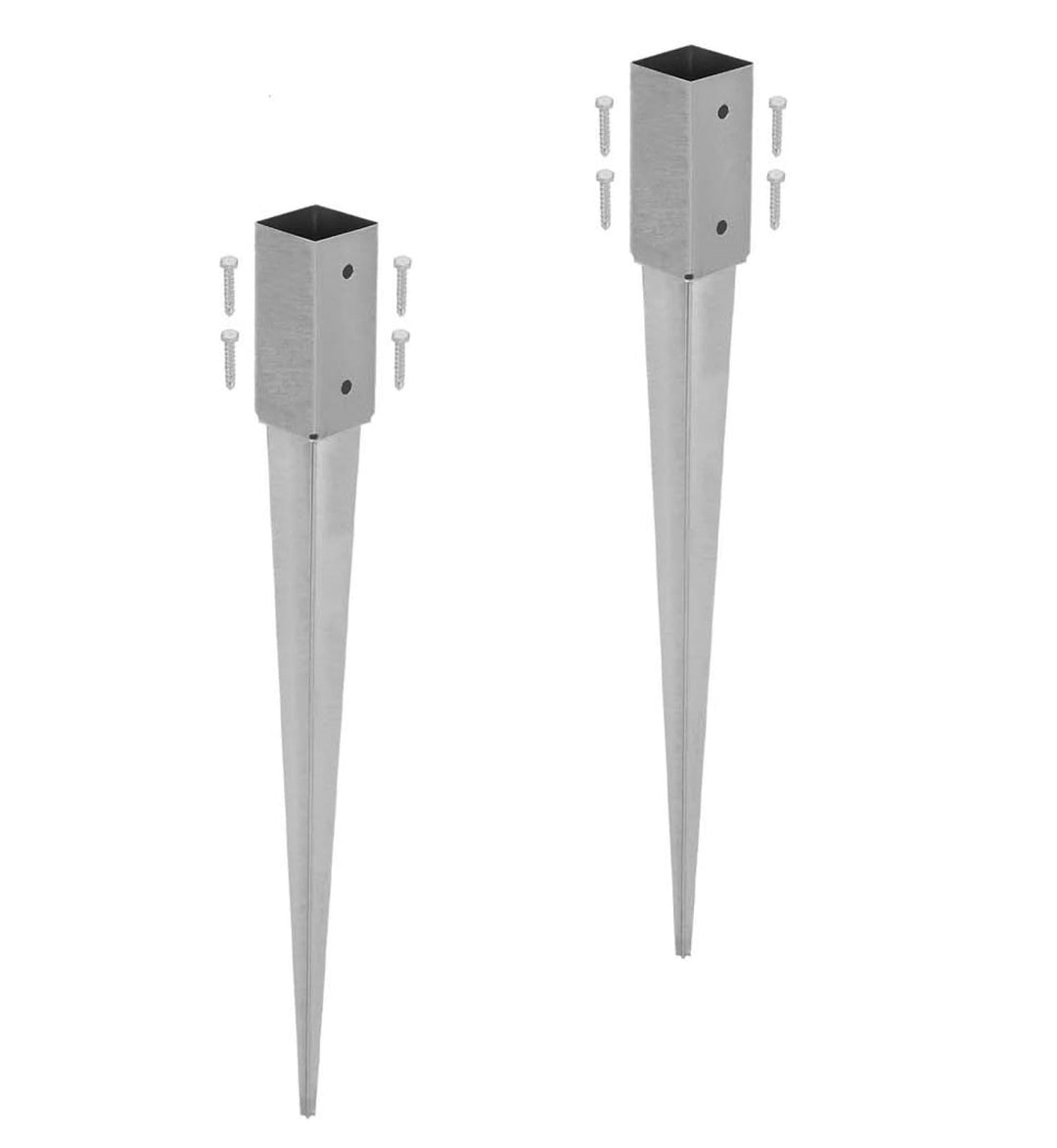 KOTARBAU® 2er Set Einschlagbodenhülse 61 x 61 mm Länge 750 mm Feuerverzinkt Pfostenträger Stahl Eins