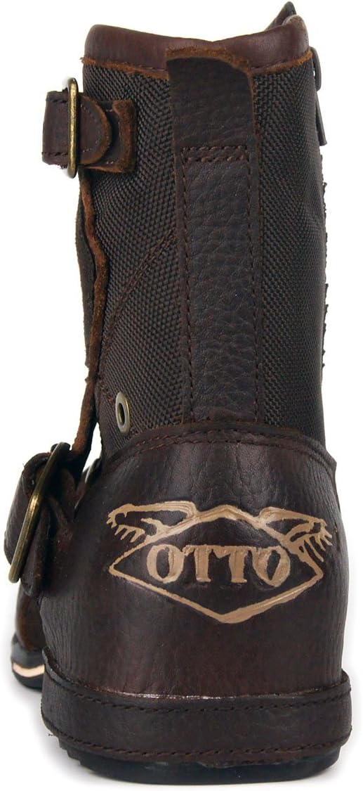 COWSDELLA Herren Stiefel aus Leder Rindsleder mit Gummisohle Biker Motorrad Boots mit Reissverschlus