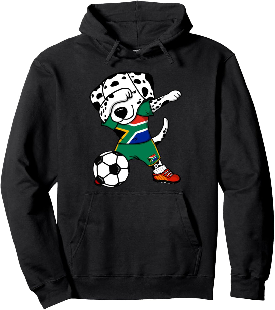 Dab Dalmatiner Südafrika Fussball Südafrikanische Flagge Pullover Hoodie