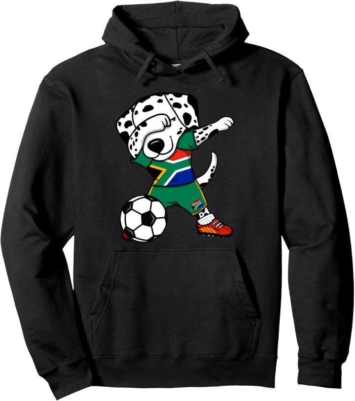 Dab Dalmatiner Südafrika Fussball Südafrikanische Flagge Pullover Hoodie