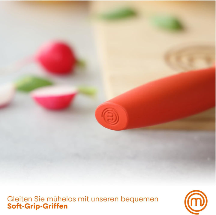 MasterChef Messerblock mit Messer Kuchenmesser Set mit Santokumesser, Brotmesser, Kochmesser, Gemüse