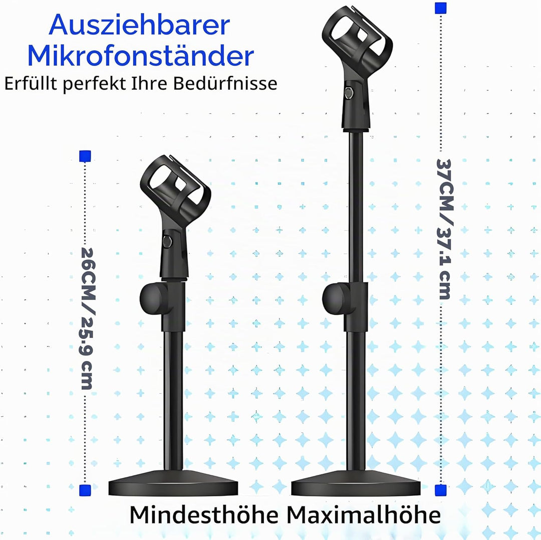 Desktop-Mikrofonständer Mikrofon-Tischstativ Multifunktions verstellbarer Tisch-Mikrofonständer mit