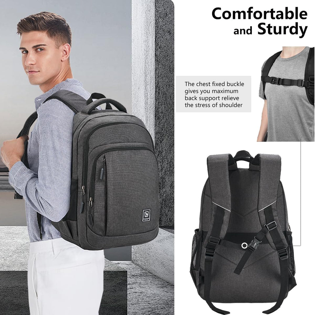17.3 Zoll Laptop Schulrucksack Teenager Jungen und Mädchen, Rucksack Herren Gross mit Laptopfach Was