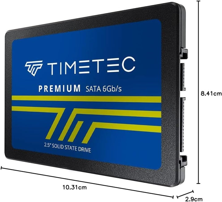 Timetec SSD 3D NAND TLC SATA III 6 Gb/s 2,5 Zoll 7 mm(0,28 Zoll) 200 TBW Lesegeschwindigkeit Bis zu