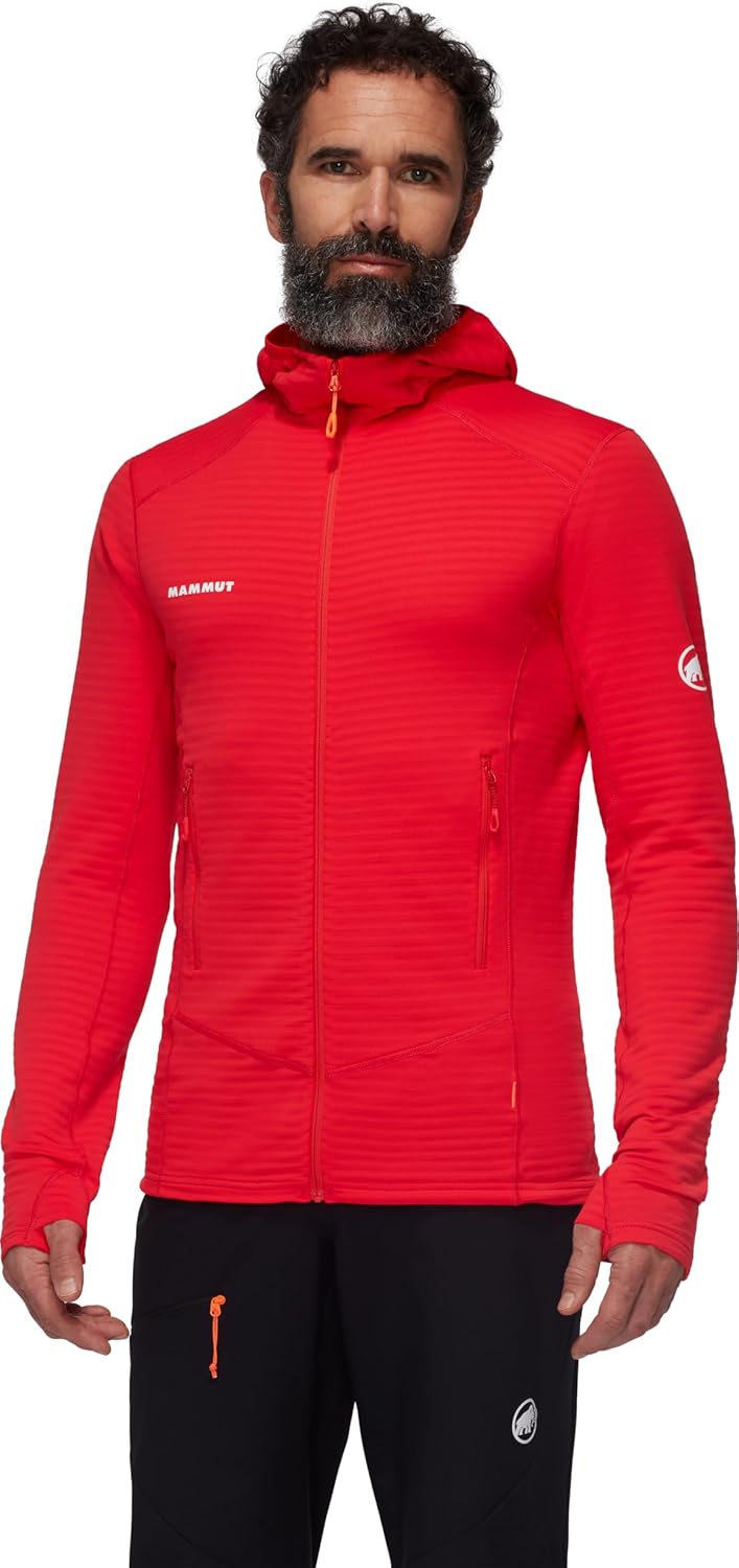 Mammut Herren Taiss Light ML Hoodie Jacke Fleecejacke Fleecepullover S Rot, S Rot