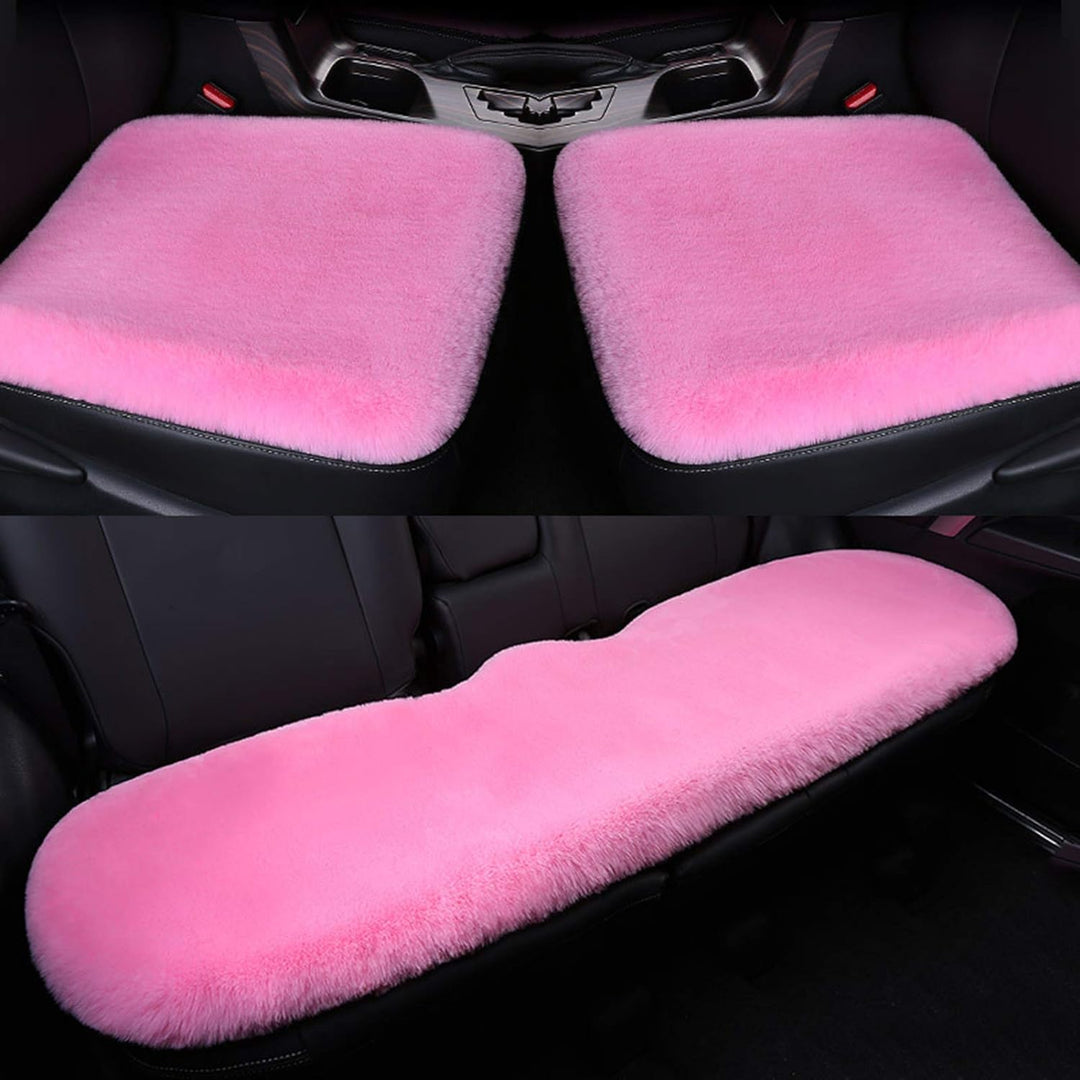 Clenp Sitzkissen-Set, 3 Stück/Set Winter Plüsch Warmes Anti-Rutsch-Auto Vorne Hinten Sitzpolster Kis