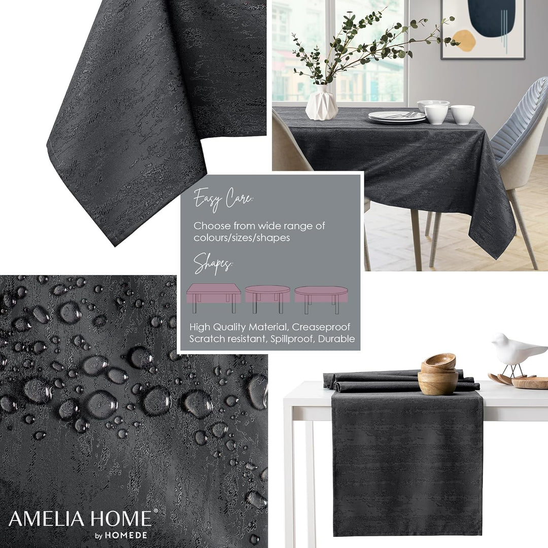 AmeliaHome Tischdecke 110x160 cm Tischtuch Tafeldecke Fleckschutz Lotuseffekt Abwaschbar Wasserabwei