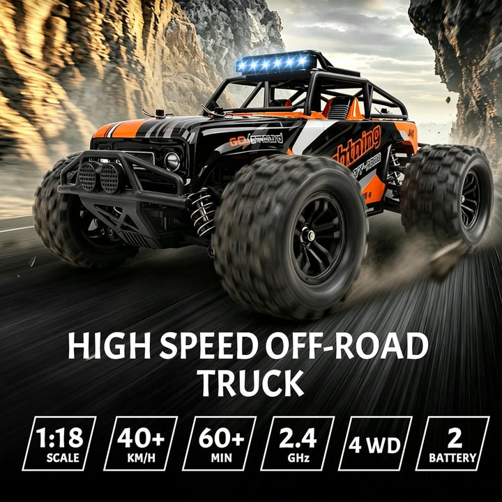 JOYTREKY Ferngesteuertes Auto, RC Auto 1：18 Monster Truck 45KM/H 4WD Geschenk fürTeenager Erwachsene