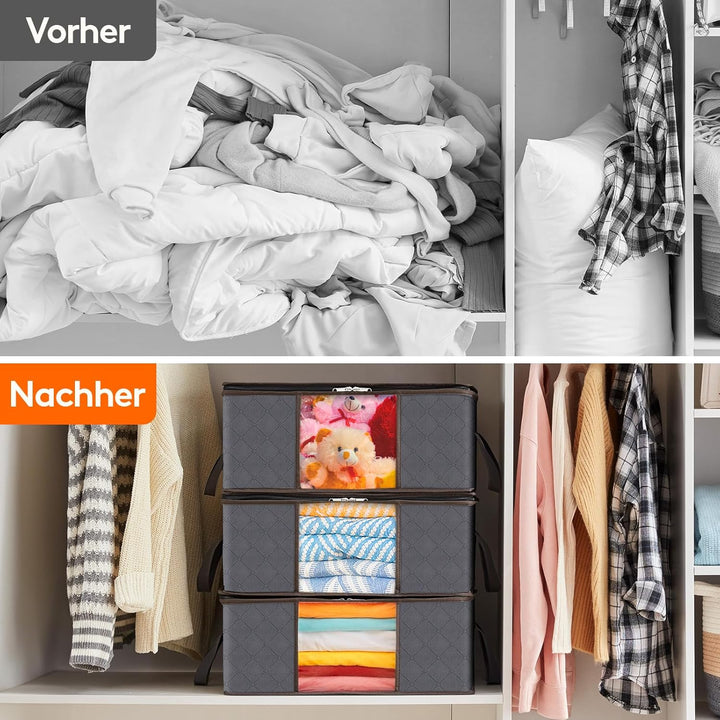 Lifewit 6 Stück 35L Aufbewahrungstasche, Unterbett Aufbewahrungsbox Kleideraufbewahrung, Faltbare Um