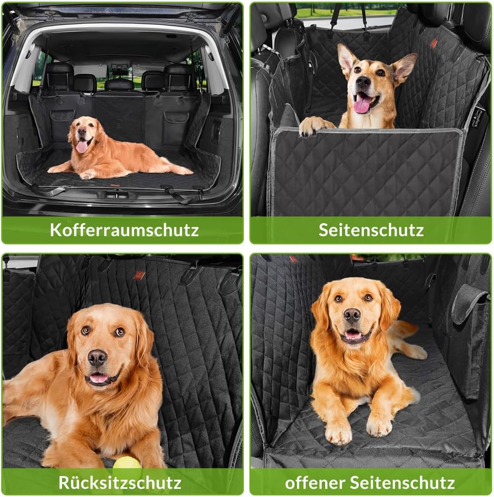 Kingsleeve® Hundedecke Auto Rückbank Wasserdicht Kratzfest Universal Sichtfenster Sitzgurt rutschfes