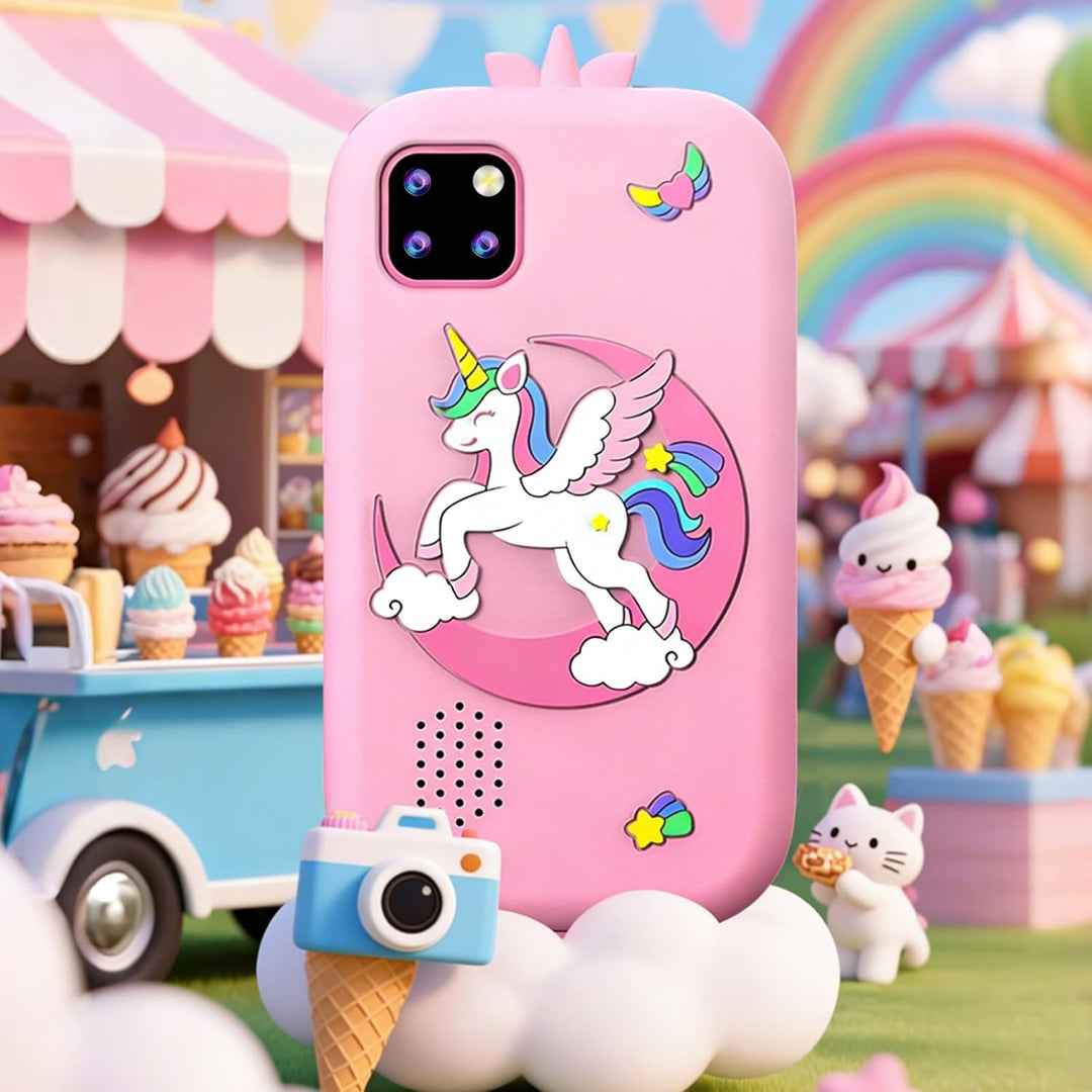 3T6B Kinder Handy Smartphone, Kinderkamera mit Dual Kamera, 2.8 Inch Touchscreen Lerntelefon Lernspi