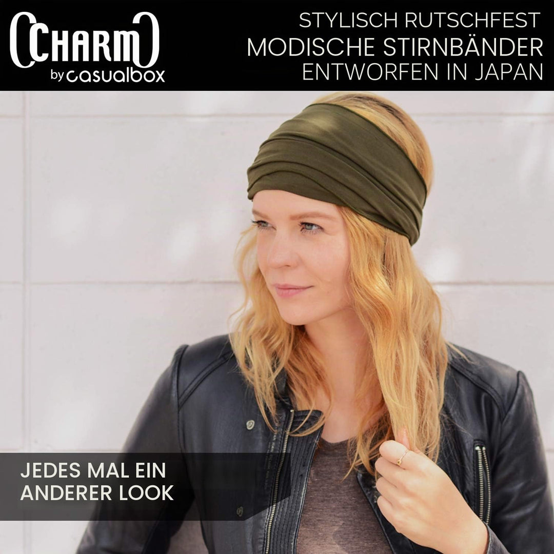 Dünnes Lauf Stirnband Sport Haarband Herren, Bandana Damen Sommer Japanische Mode Lang, Loop Tuch Zu