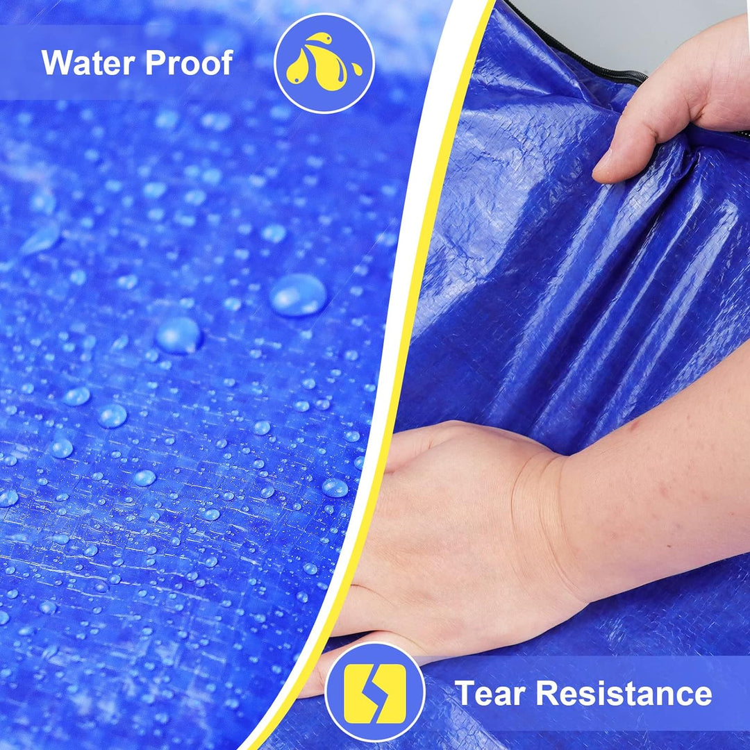 Raweao 85L Starke Umzugstaschen für Kleidung, Wasserdichte Aufbewahrungstasche Gross mit Reissversch