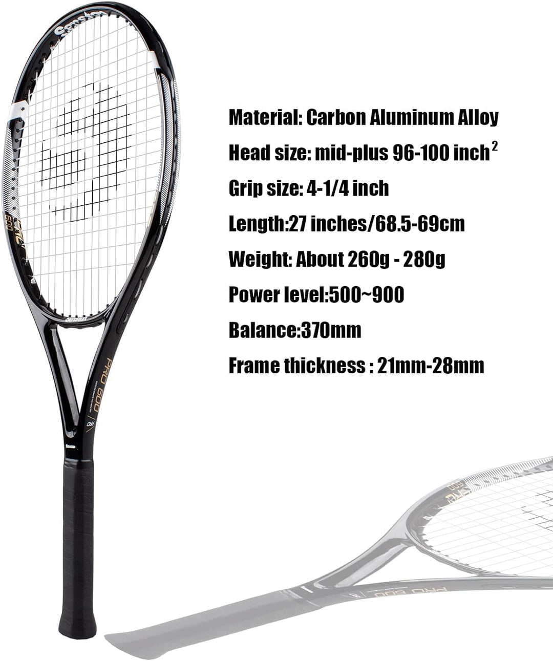 Senston Tennisschläger für Erwachsene 68,6 cm Tennisschläger – 2 Spieler Tennisschläger Set mit 3 Bä