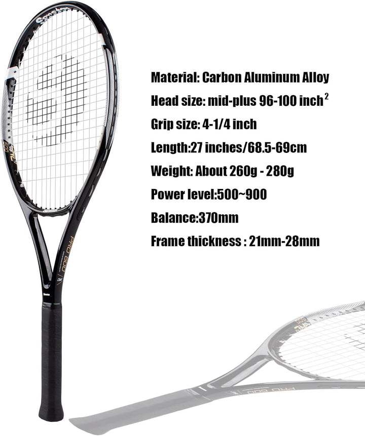Senston Tennisschläger für Erwachsene 68,6 cm Tennisschläger – 2 Spieler Tennisschläger Set mit 3 Bä