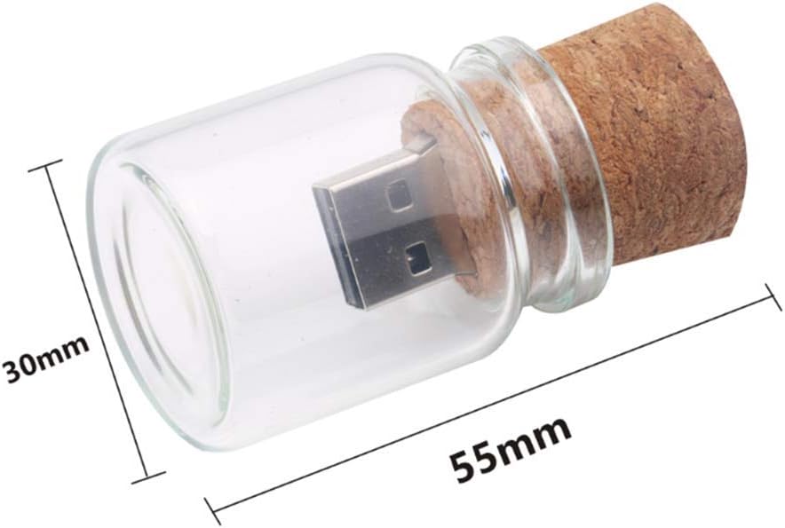 Anloter USB-Stick, 512 MB, süsses Flasche, Drift Jar USB-Memorystick, transparentes Glas, Daumenlauf