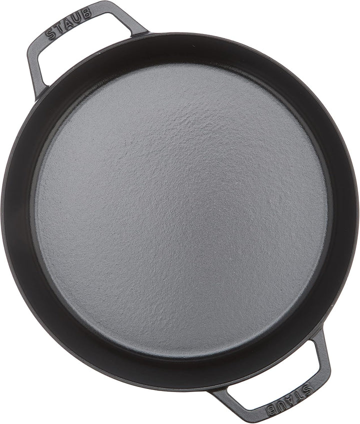 Staub Bratpfanne mit zwei Griffen, Induktionsgeeignet, Gusseisen, Schwarz, 26 cm,1 Einheiten Schwarz
