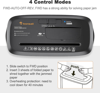 Bonsaii Aktenvernichter, 8-Blatt Streifenschnitt Papierschredder für Home Office, CD/Kreditkarten Sc