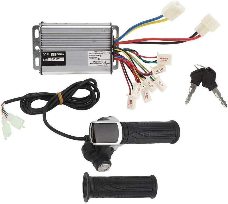 MAGT Elektro-Fahrradregler, 48V 1000W Motordrehzahlregler-Set Motor Controller Set mit Gasgriff und