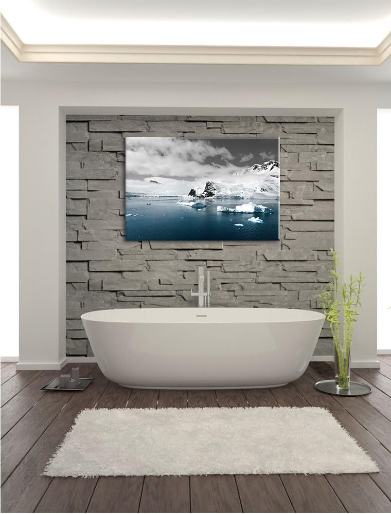 Pixxprint Winterlandschaft in der Antarktis als Leinwandbild/Grösse: 100x70 / Wandbild/Kunstdruck/fe