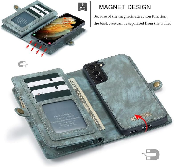 Yidai-Silu iPhone 14 Pro Max Handy Hülle 【Abnehmbar, Mutil-Funktion】 Wallet Case Magnet Tasche PU Le
