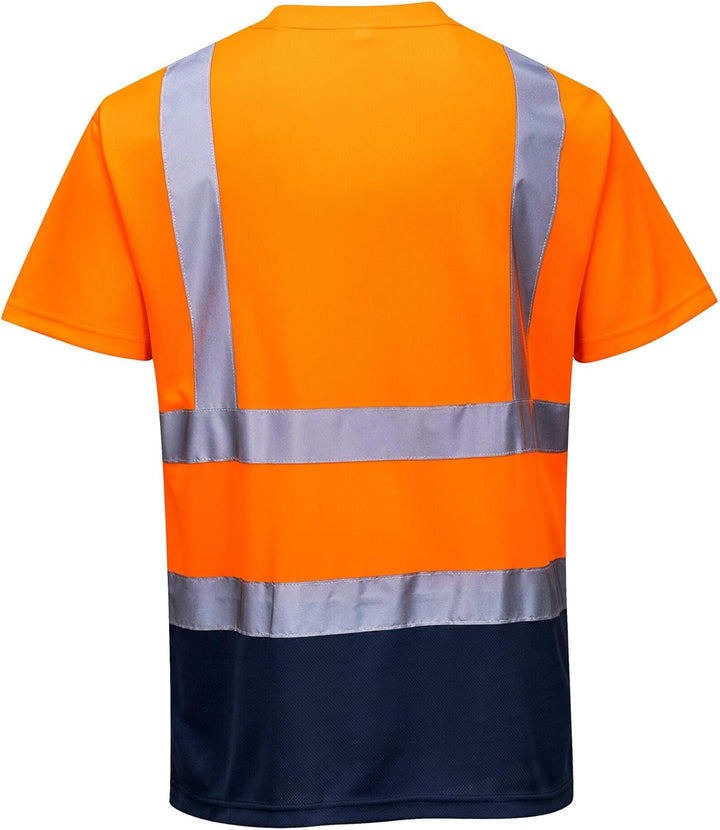 Portwest Zweifarbiges Warnschutz T-Shirt, Grösse: L, Farbe: Orange/Marine, S378ONRL L Orange/Navy, L