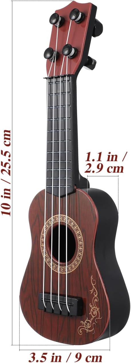 SAFIGLE Musikgitarrenspielzeug Für Kinder Ukulele Klassisches 4-Saiter-Instrument Mini-Kindergitarre