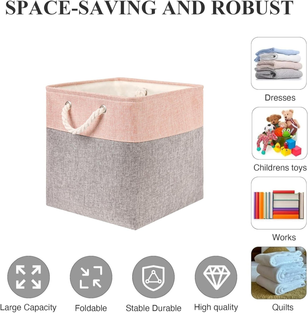 Mangata Aufbewahrungsbox Stoff,33x33x33cm Grosser Aufbewahrungskorb, Korb Aufbewahrung für Schrank,