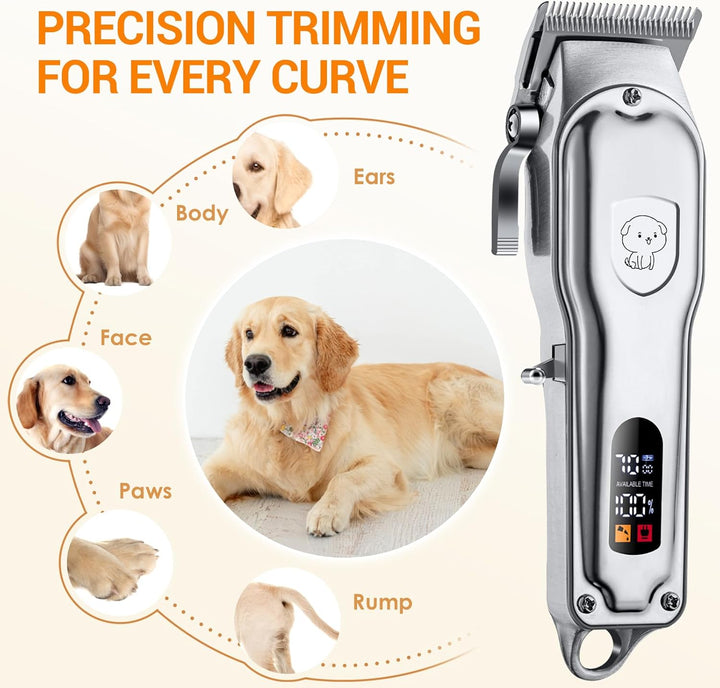 Profi Hundeschermaschine, Schermaschine Hund Katze,Tierhaarschneidemaschine set mit 4 Schneidköpfen