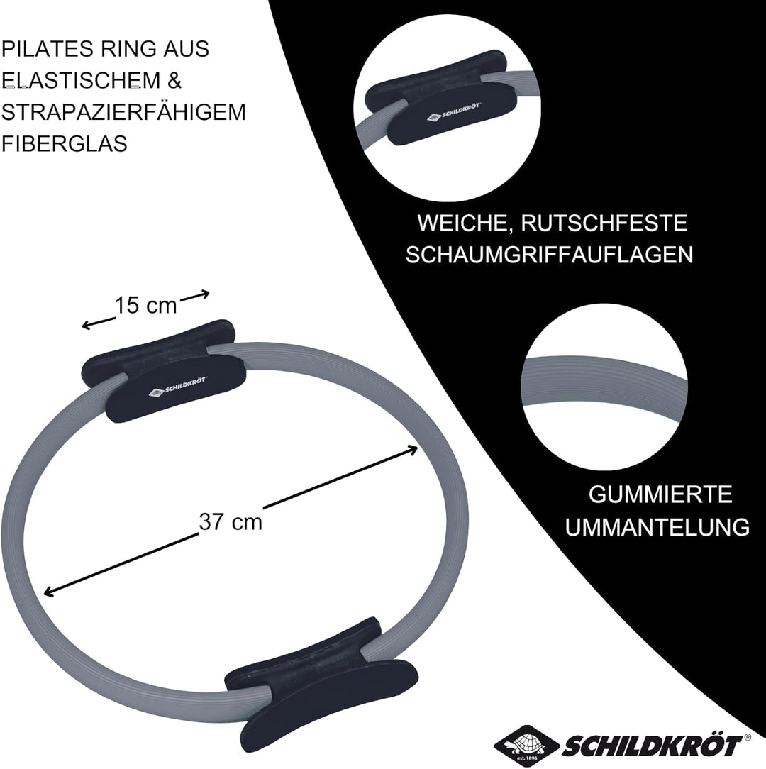 Schildkröt Pilates Ring, Fitness-Ring, Trainingsgerät für Core-Training, Durchmesser 37 cm, grün & g
