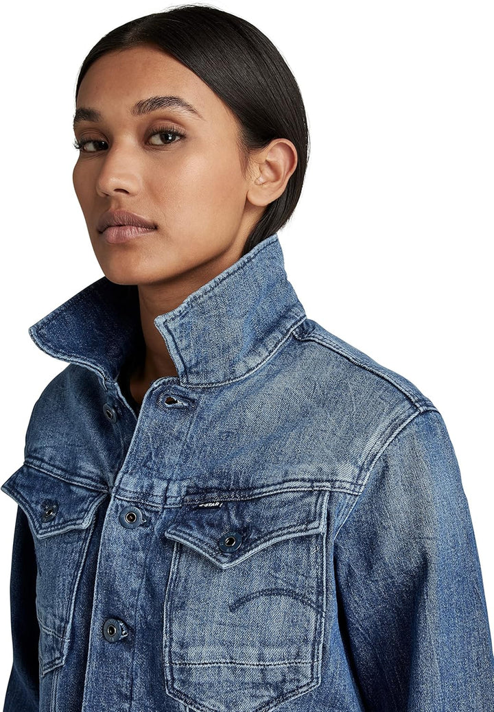 G-STAR RAW Damen Arc 3d Slim Jacket M Blau (Faded Santorini D20051-c911-c767), M Blau (Faded Santori