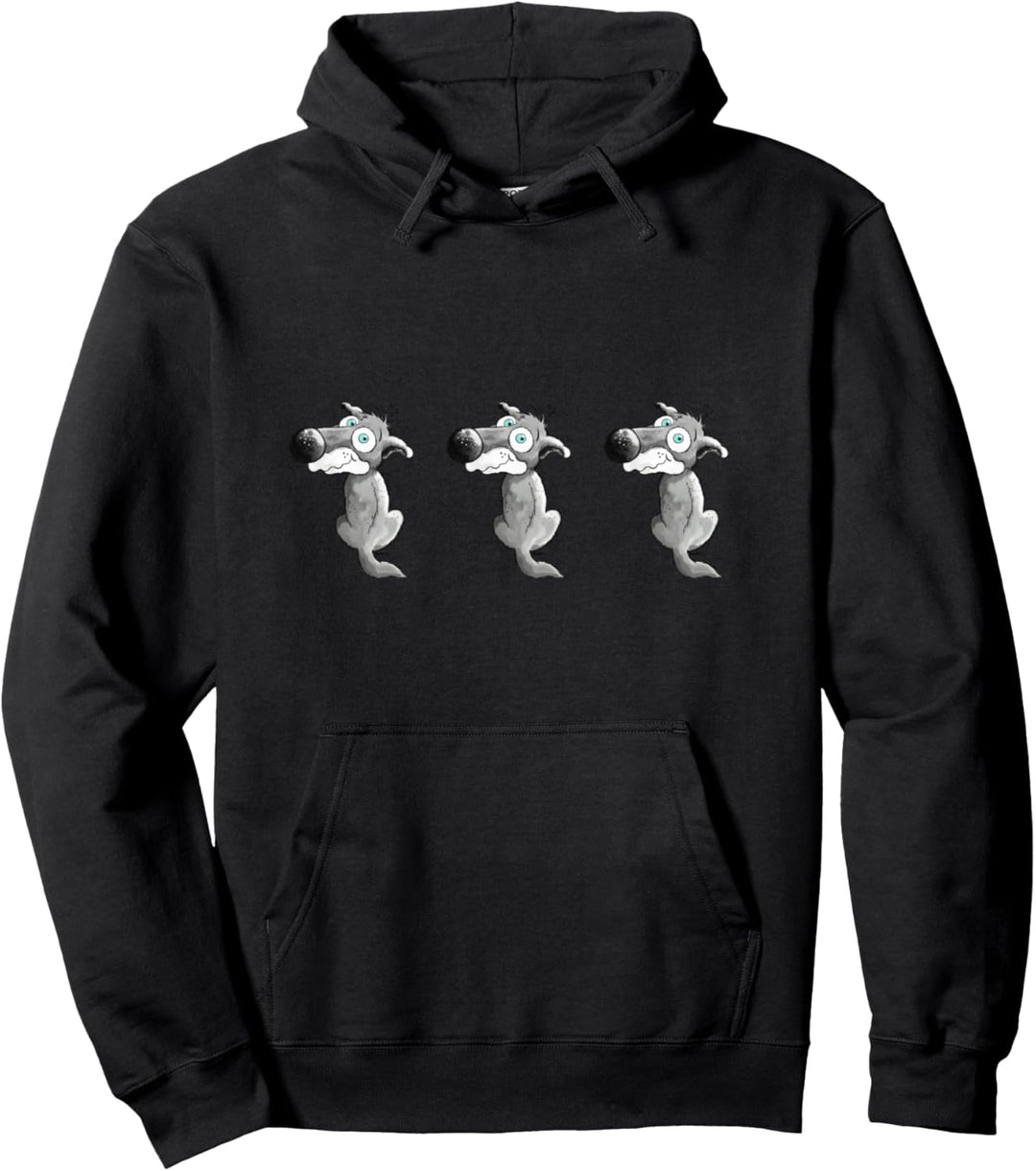 Lustiges Wilde Wölfe Comic I Wildtier Tiermotiv Wolf Fun Pullover Hoodie