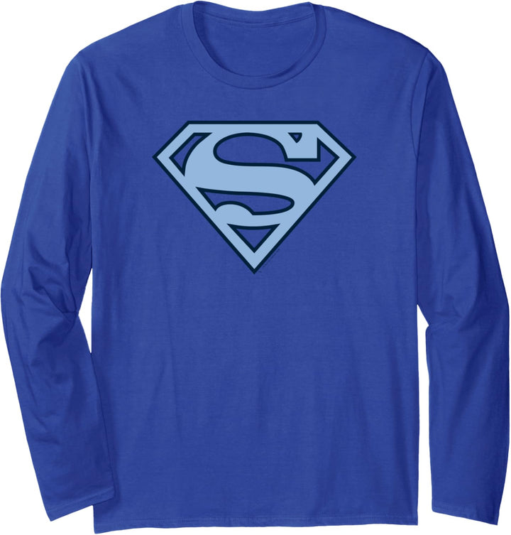 Superman Carolina Blue & Navy Shield Langarmshirt