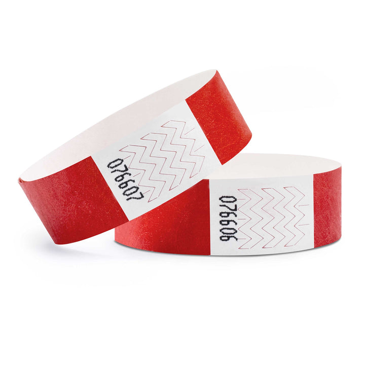 linie zwo ®, 1000 Stück Einlassbänder/Securebänder Tyvek ® 19 x 254 mm, Rot, Rot