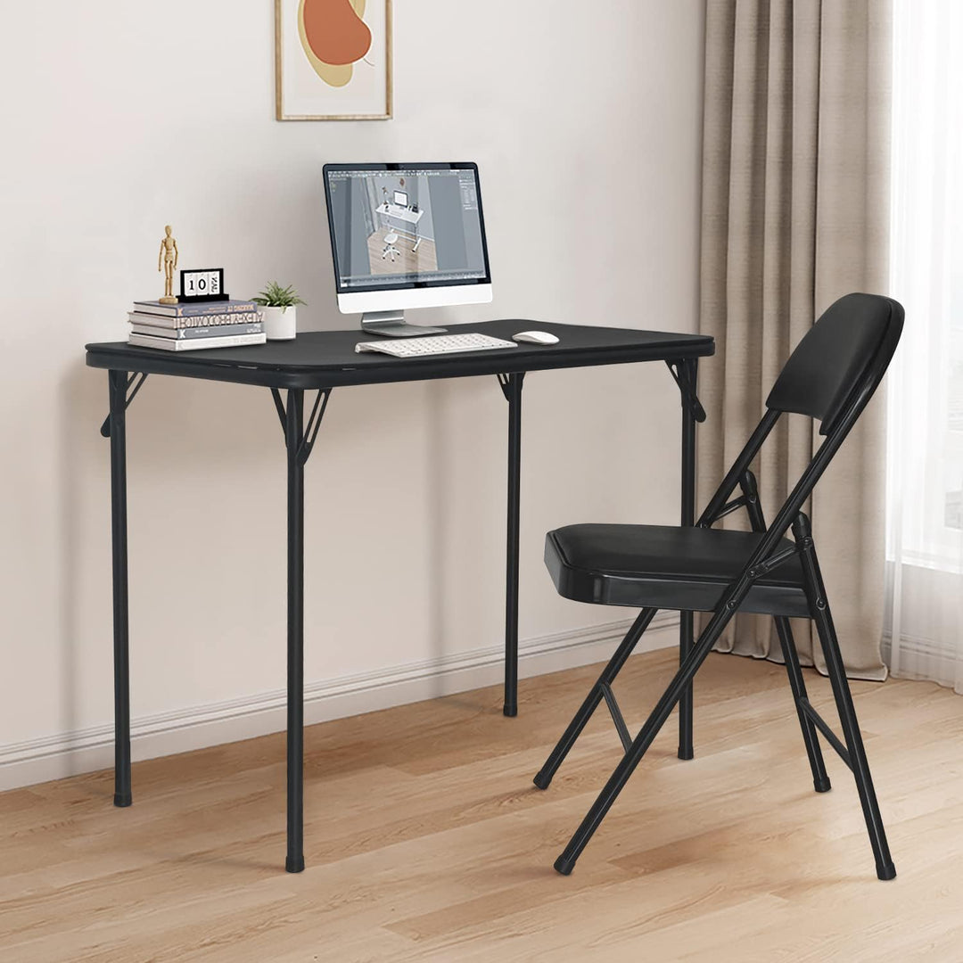 BOOSDEN Klapptisch und Klappstuhl, Schmal Schreibtisch mit Stuhle, Essgruppe, Klapptisch 46.5X97X70c