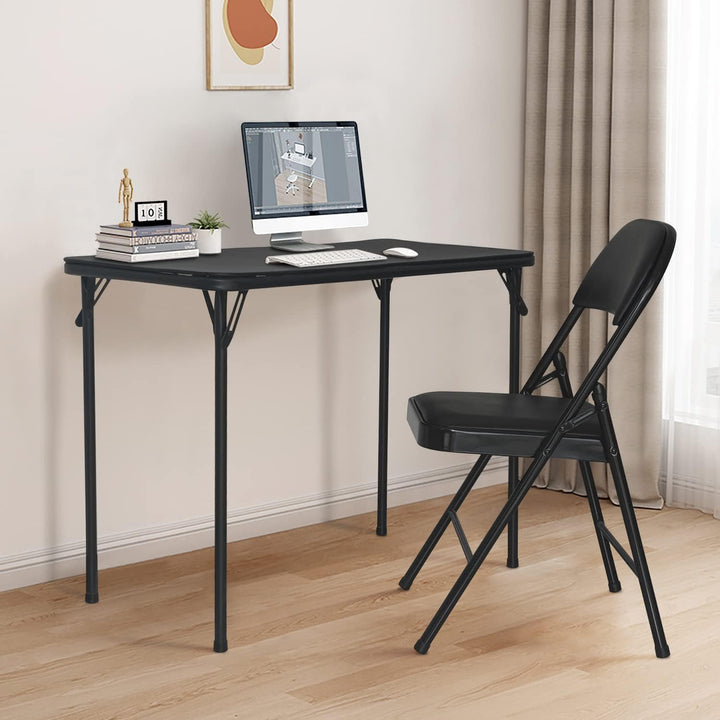 BOOSDEN Klapptisch und Klappstuhl, Schmal Schreibtisch mit Stuhle, Essgruppe, Klapptisch 46.5X97X70c
